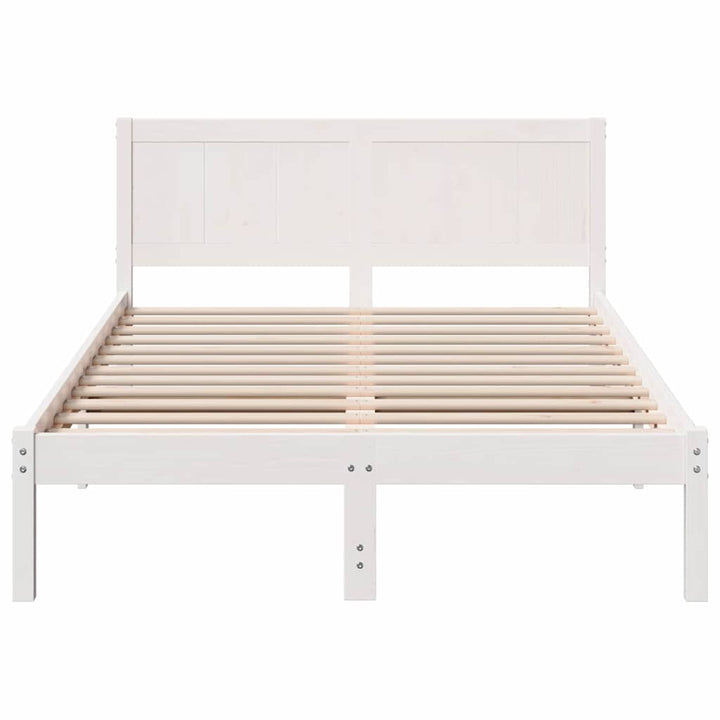Sengestel Hvid 140 x 190 cm Massivt fyrretræ