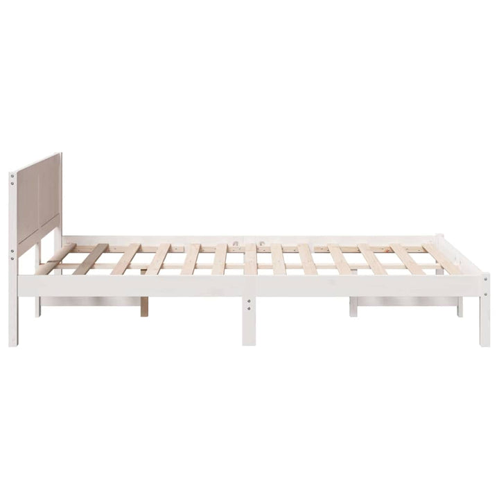 Sengestel Hvid 140 x 190 cm Massivt fyrretræ