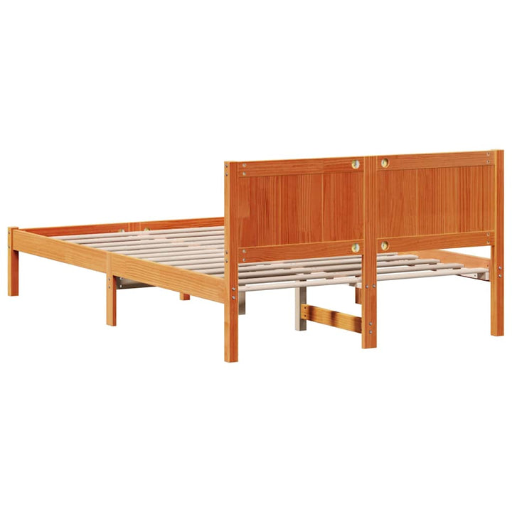 Sengestel Brun 140 x 190 cm Massivt fyrretræ