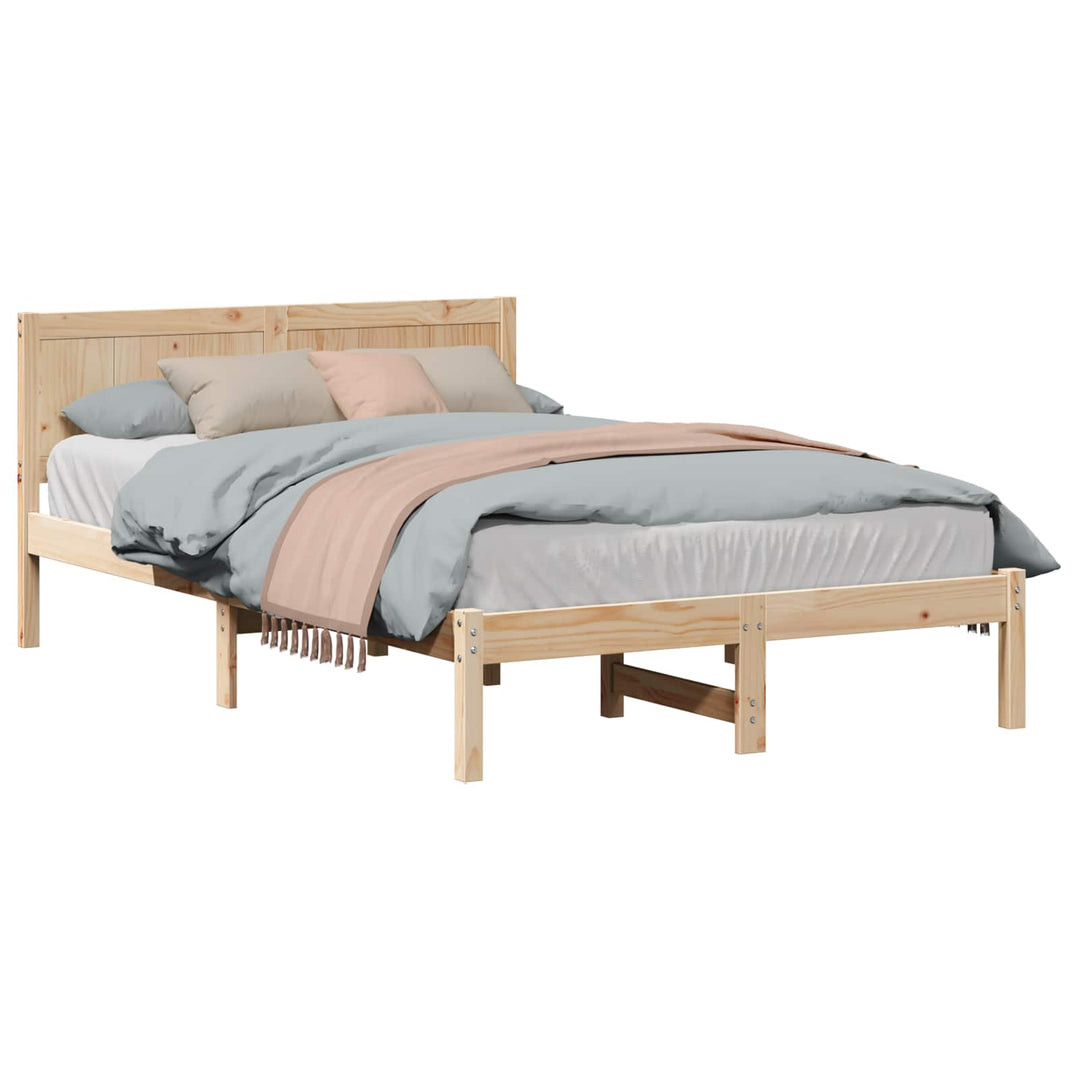 Sengestel Brun 135 x 190 cm Massivt fyrretræ
