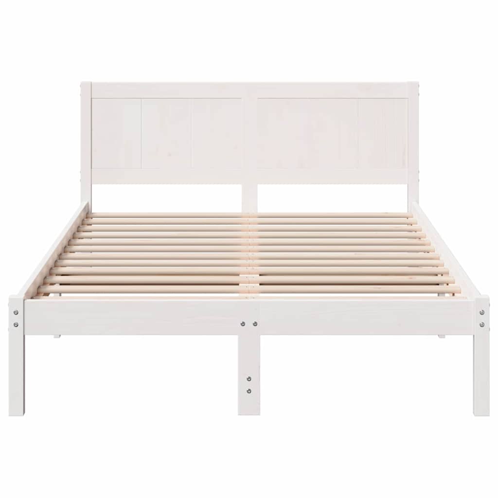 Sengestel Hvid 120 x 190 cm Massivt fyrretræ