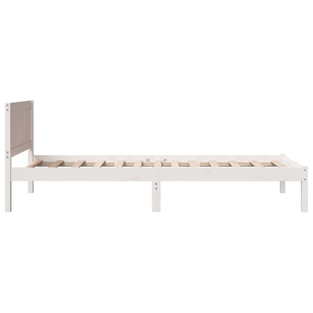 Sengestel Hvid 90 x 200 cm Massivt fyrretræ