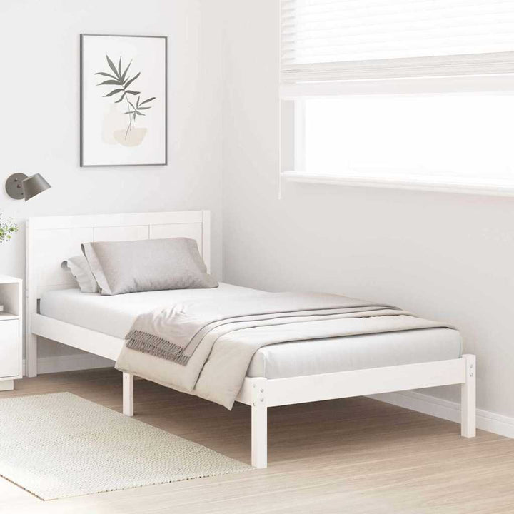 Sengestel Hvid 100 x 200 cm Massivt fyrretræ