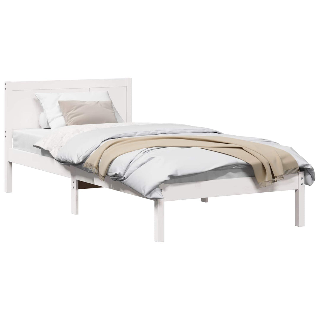Sengestel Hvid 100 x 200 cm Massivt fyrretræ