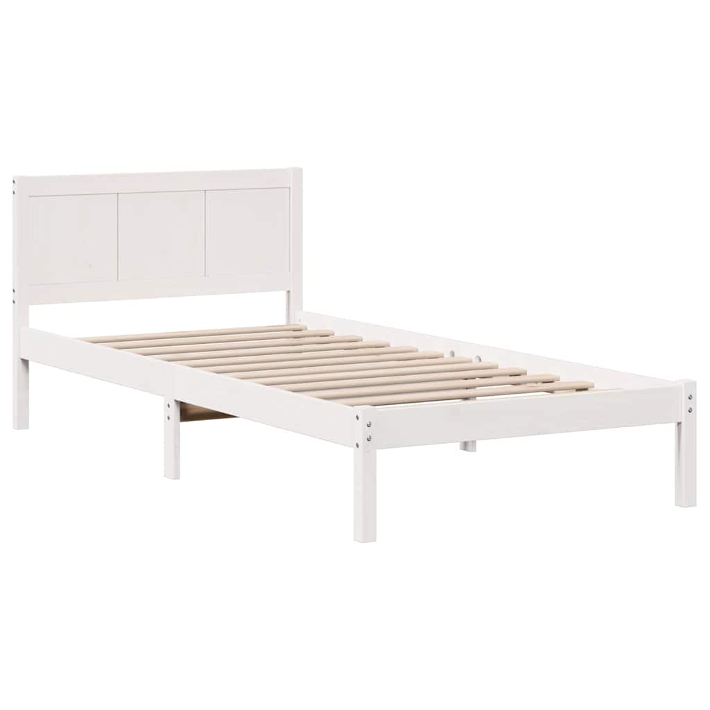 Sengestel Hvid 100 x 200 cm Massivt fyrretræ