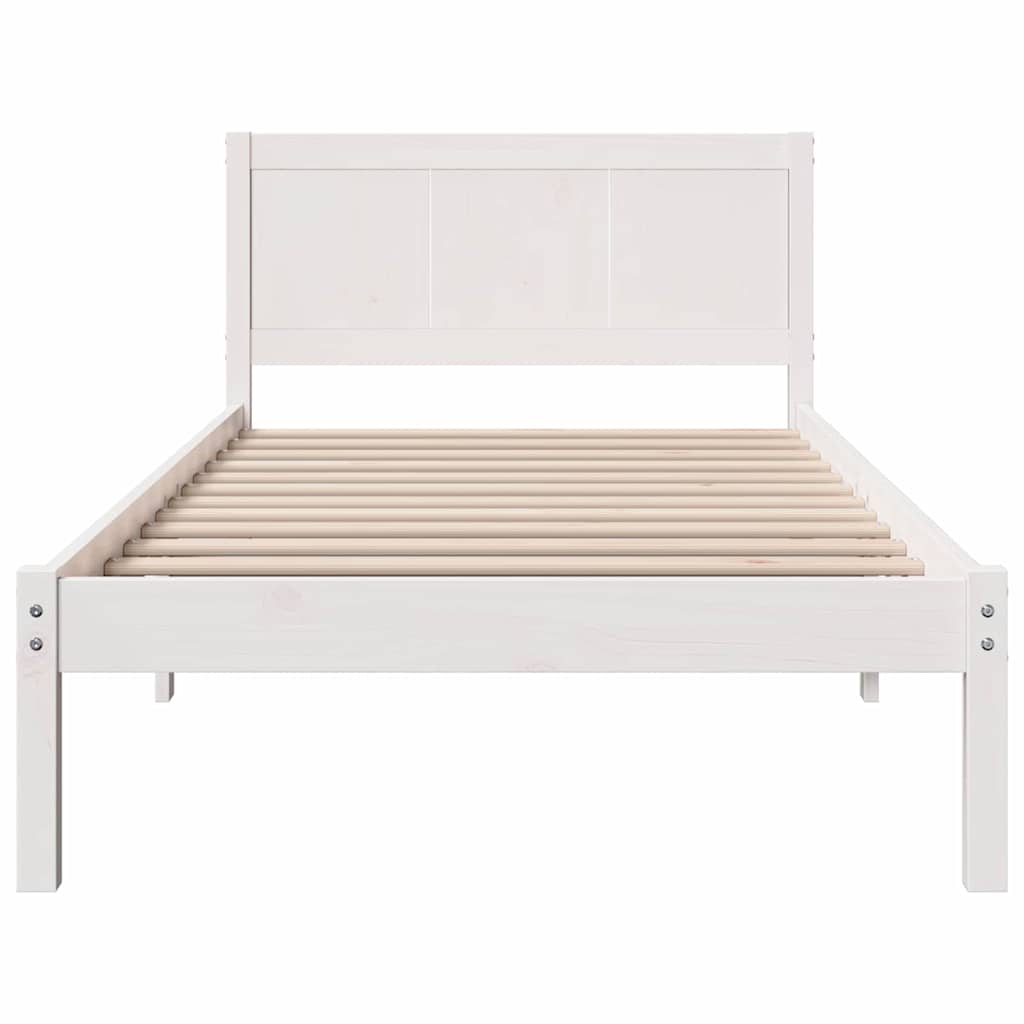 Sengestel Hvid 100 x 200 cm Massivt fyrretræ