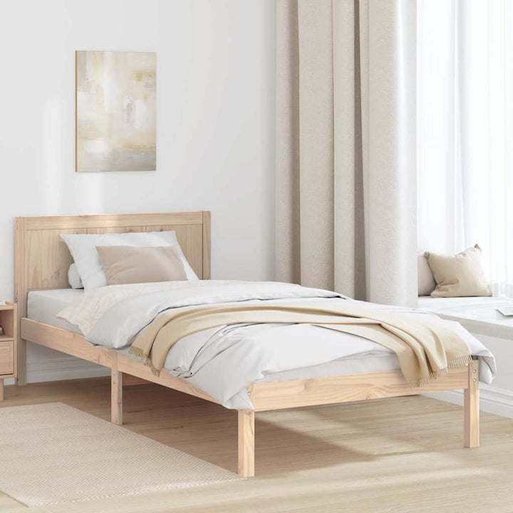 Sengestel Brun 75 x 190 cm Massivt fyrretræ