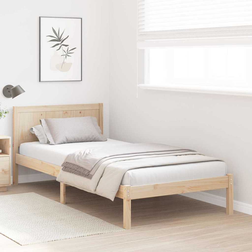 Sengestel Brun 75 x 190 cm Massivt fyrretræ