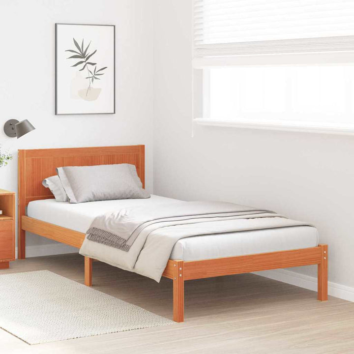 Sengestel Brun 75 x 190 cm Massivt fyrretræ