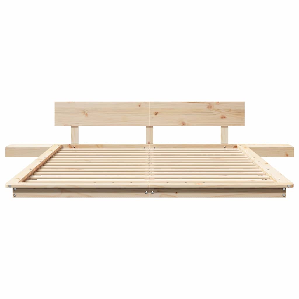 Sengestel med hovedgærde med opbevaring Brun 160 x 200 cm træ