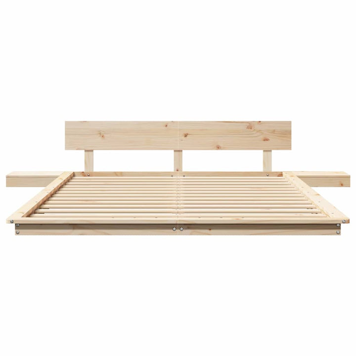 Sengestel med hovedgærde med opbevaring Brun 160 x 200 cm træ