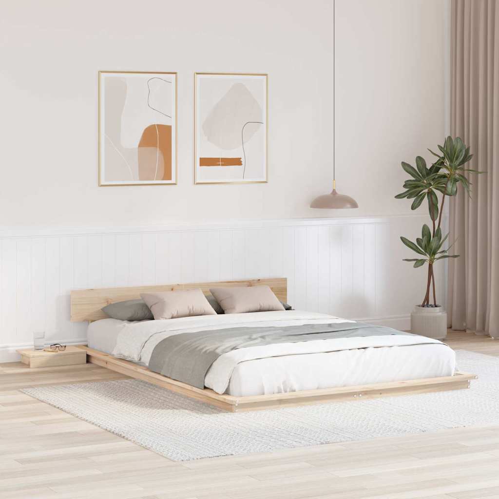 Sengestel Brun 150 x 200 cm træ