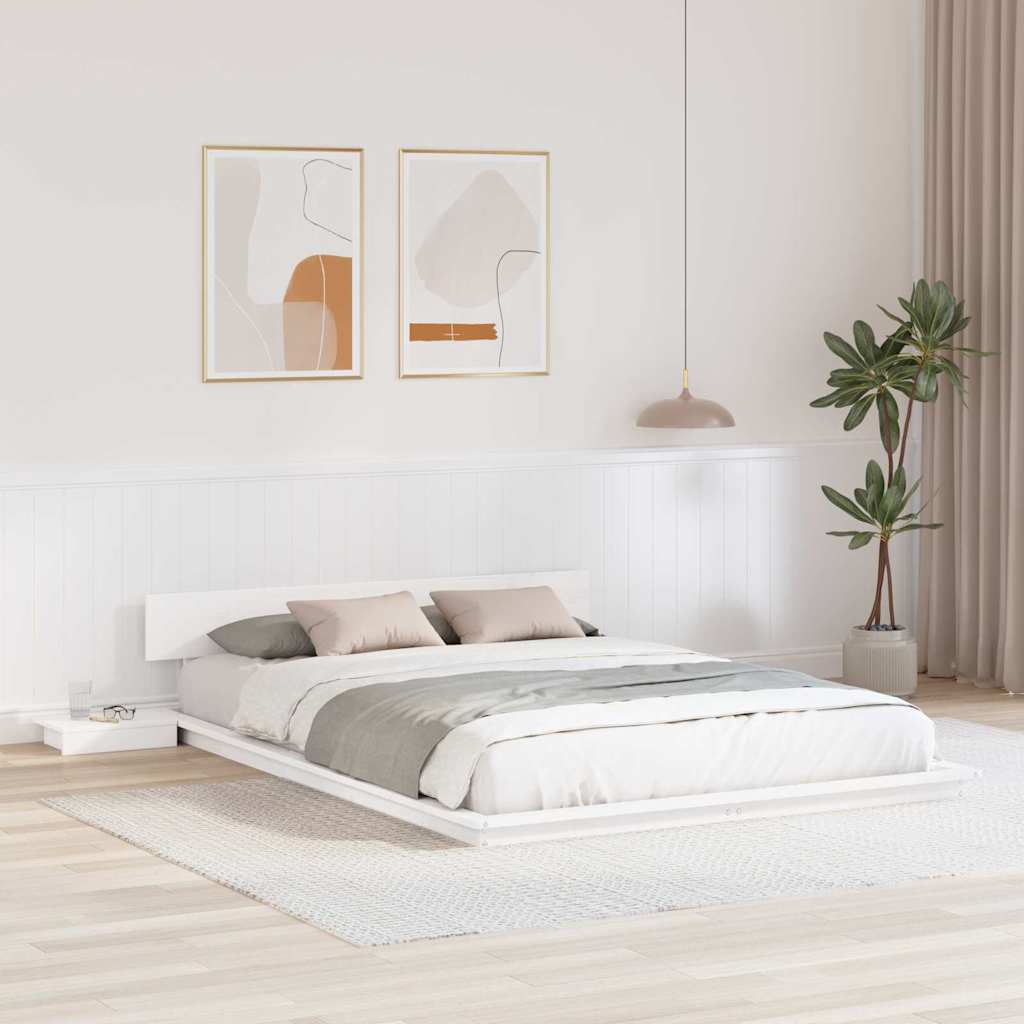 Sengestel Hvid 140 x 200 cm træ