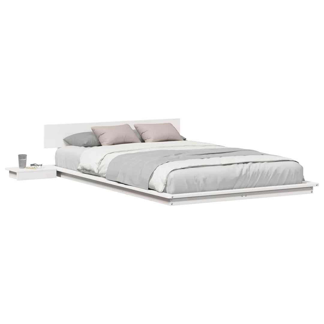 Sengestel med hovedgærde med opbevaring Brun 135 x 190 cm træ