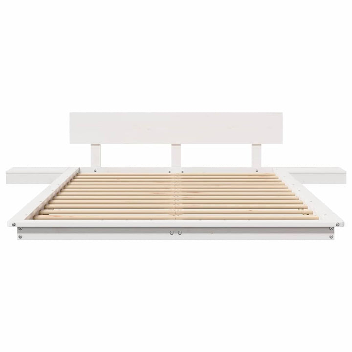 Sengestel med hovedgærde med opbevaring Brun 135 x 190 cm træ