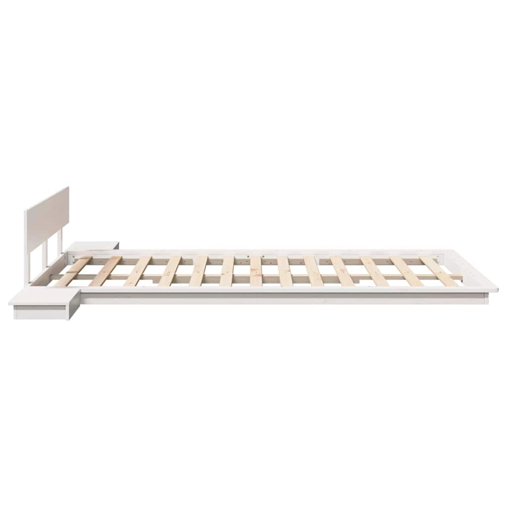 Sengestel med hovedgærde med opbevaring Brun 135 x 190 cm træ