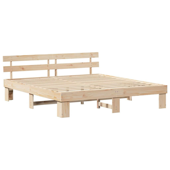 Sengestel Naturfarvet 200 x 200 cm Massiv fyrretræ