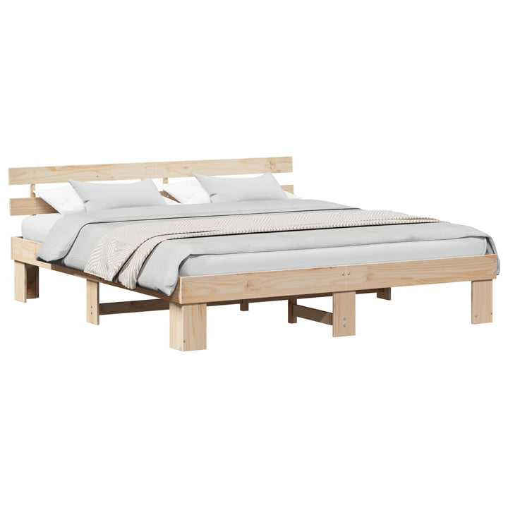 Sengestel Naturfarvet 180 x 200 cm Massiv fyrretræ
