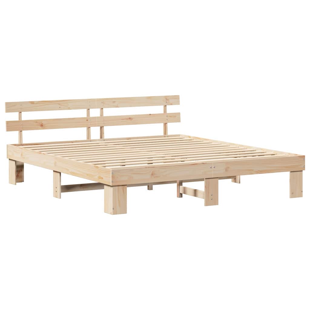 Sengestel Naturfarvet 180 x 200 cm Massiv fyrretræ