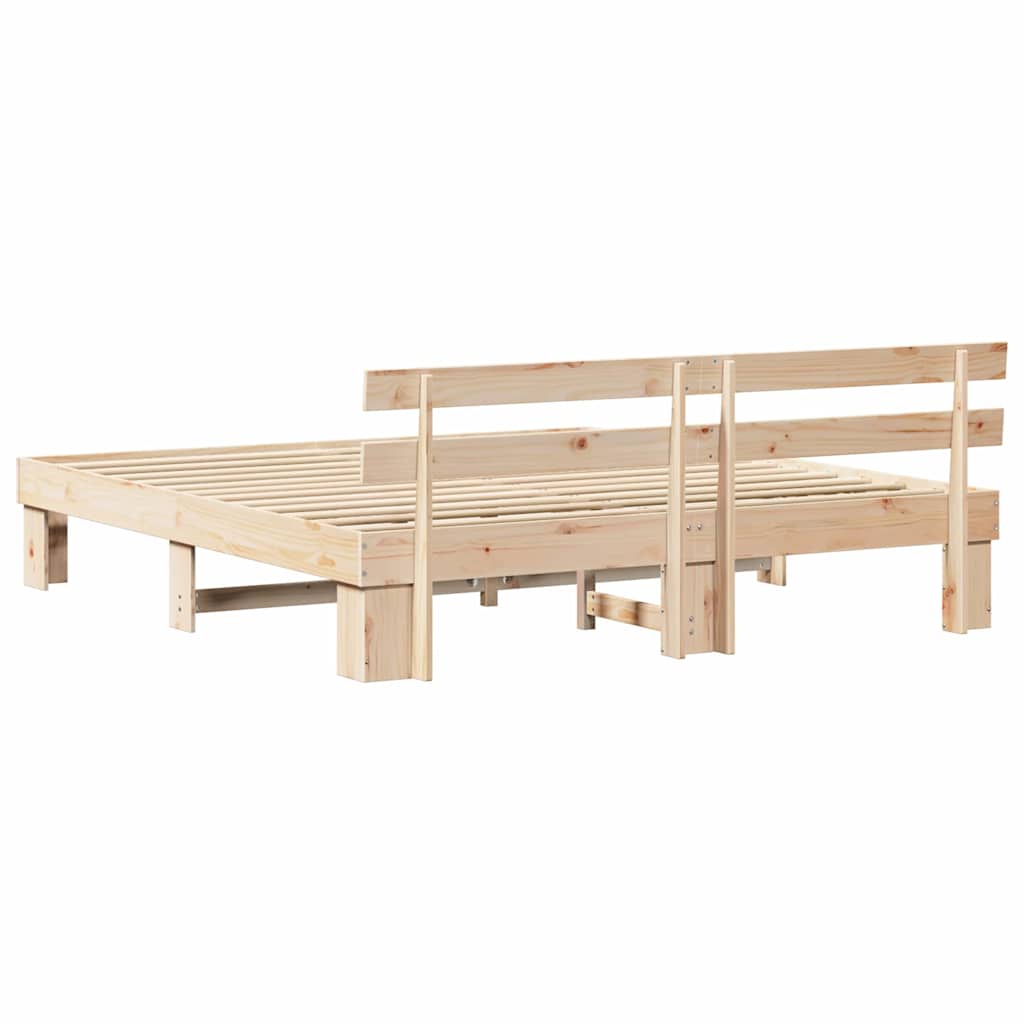 Sengestel Naturfarvet 180 x 200 cm Massiv fyrretræ