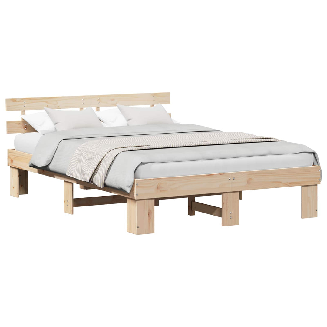 Sengestel Naturfarvet 160 x 200 cm Massiv fyrretræ