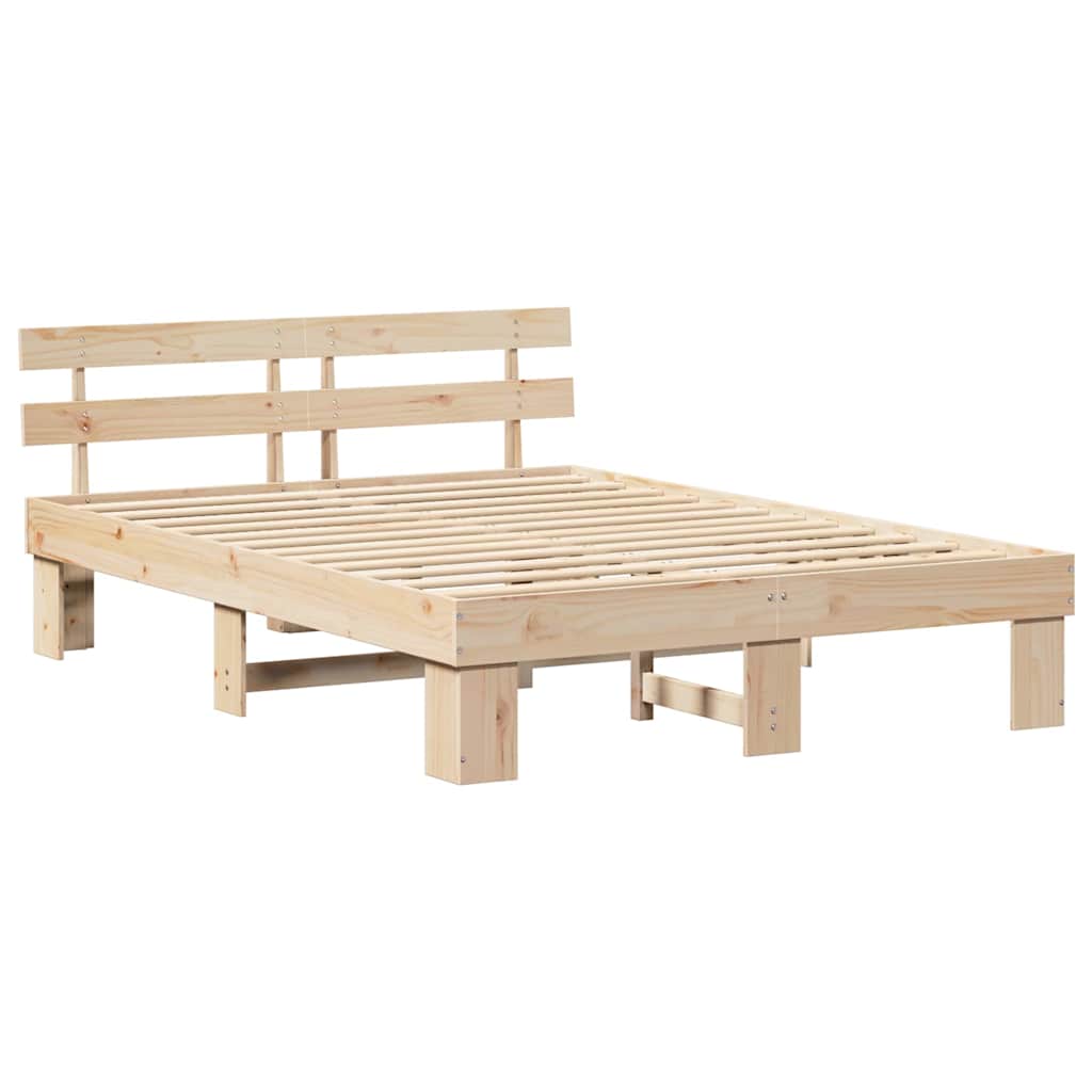 Sengestel Naturfarvet 160 x 200 cm Massiv fyrretræ