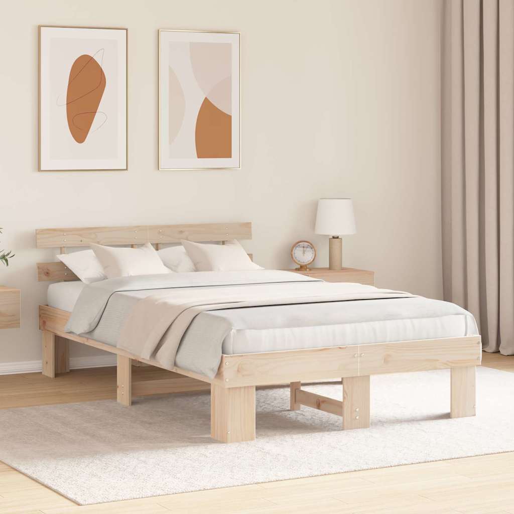 Sengestel Naturfarvet 120 x 200 cm Massiv fyrretræ