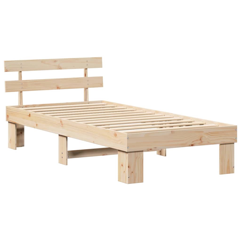 Sengestel Naturfarvet 75 x 190 cm Massiv fyrretræ