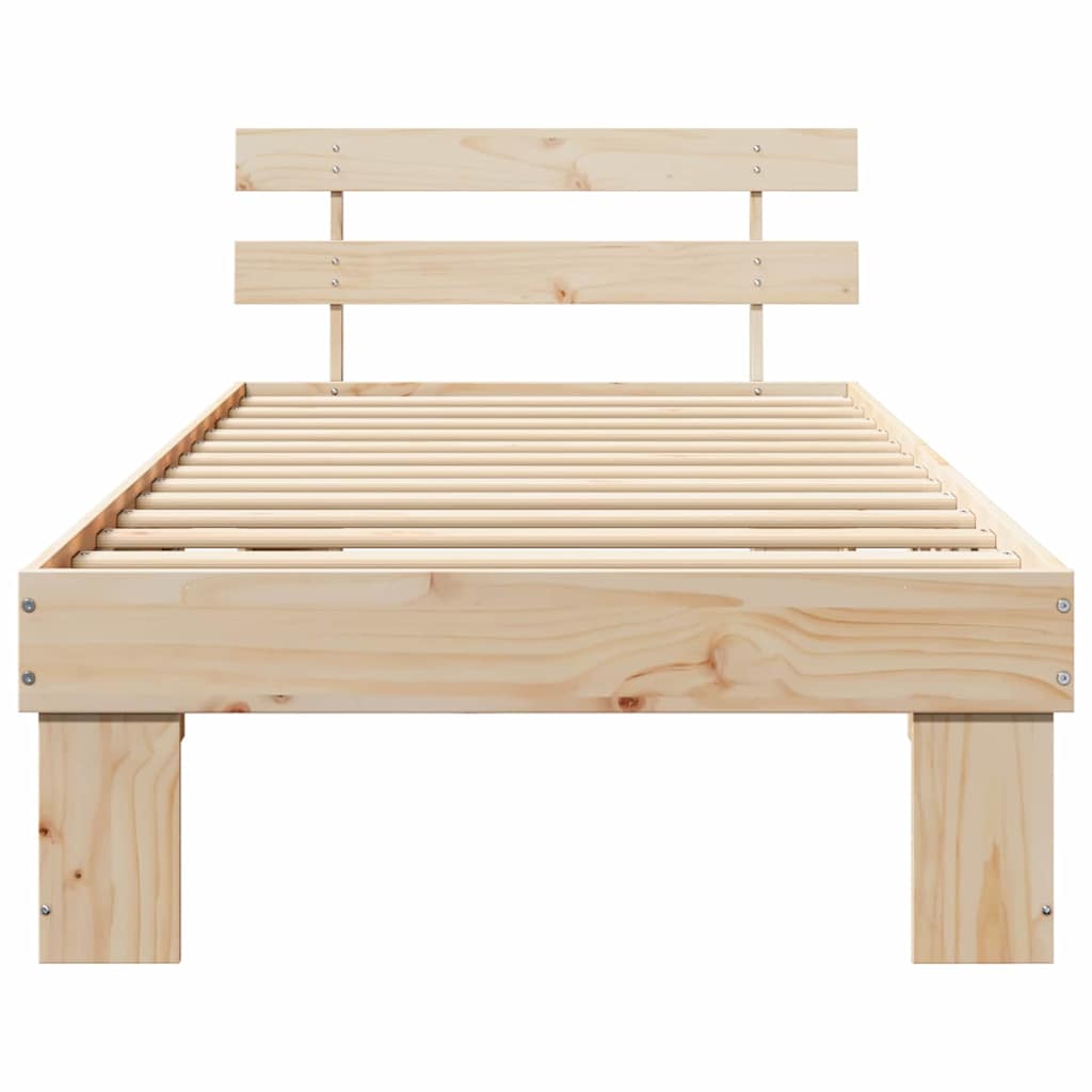 Sengestel Naturfarvet 75 x 190 cm Massiv fyrretræ
