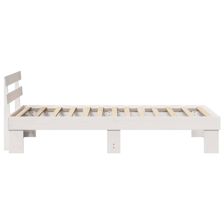 Sengestel med hovedgærde Hvid 75 x 190 cm Massiv fyrretræ