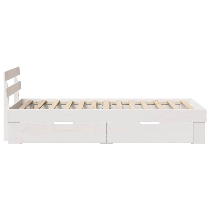 Sengestel med hovedgærde Hvid 75 x 190 cm Massiv fyrretræ
