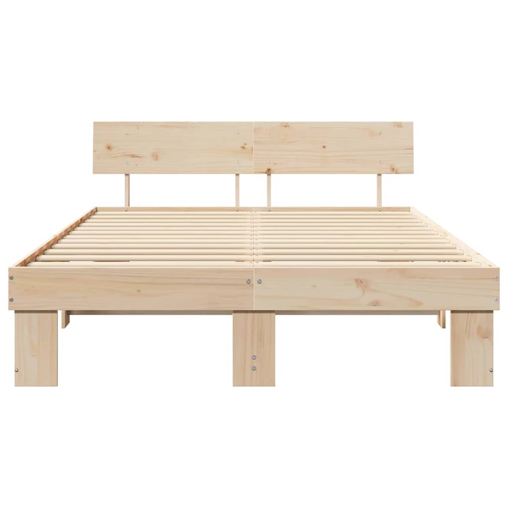 Sengestel Naturfarvet 140 x 200 cm Massiv fyrretræ