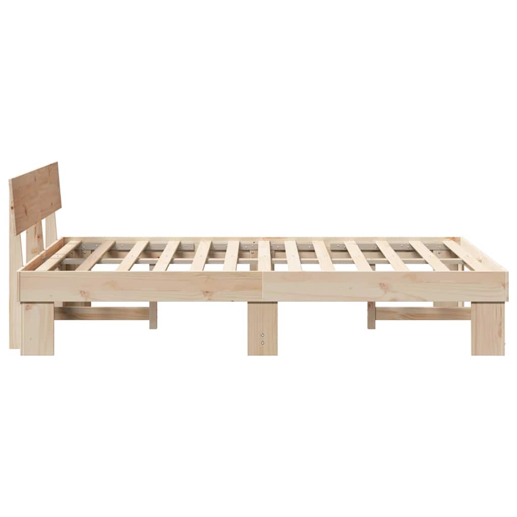 Sengestel Naturfarvet 140 x 190 cm Massiv fyrretræ