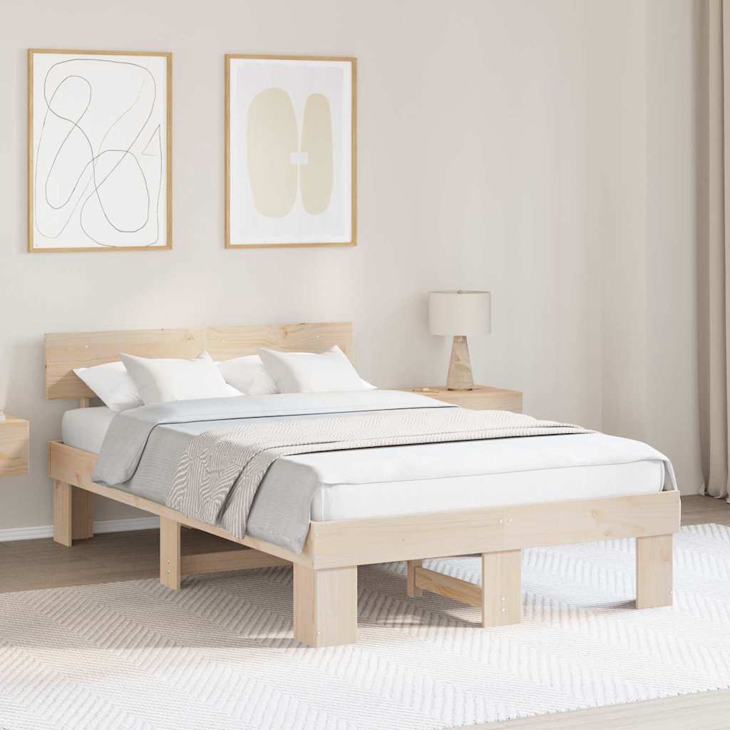 Sengestel Naturfarvet 135 x 190 cm Massiv fyrretræ