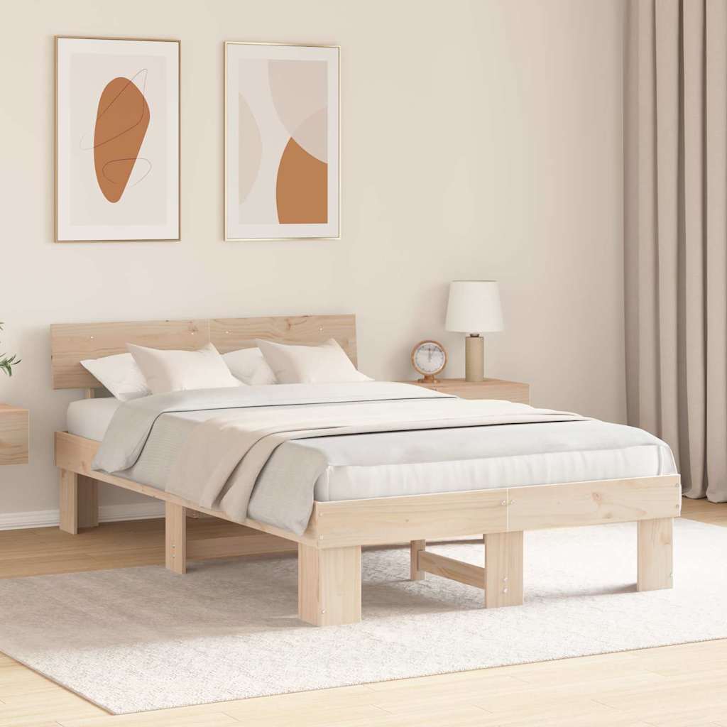Sengestel Naturfarvet 135 x 190 cm Massiv fyrretræ