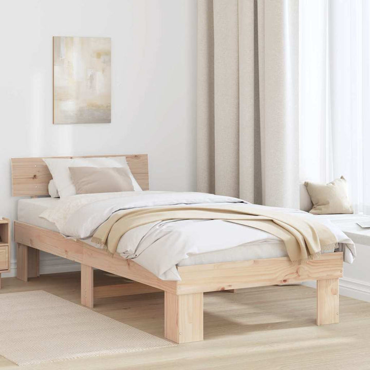 Sengestel Naturfarvet 75 x 190 cm Massiv fyrretræ