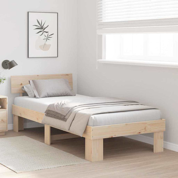 Sengestel Naturfarvet 75 x 190 cm Massiv fyrretræ