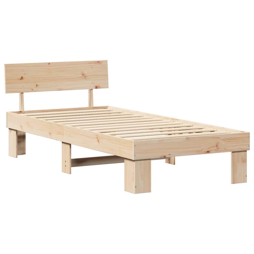 Sengestel Naturfarvet 75 x 190 cm Massiv fyrretræ