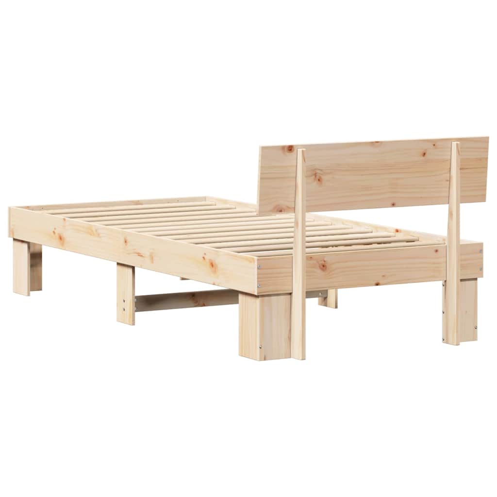 Sengestel Naturfarvet 75 x 190 cm Massiv fyrretræ
