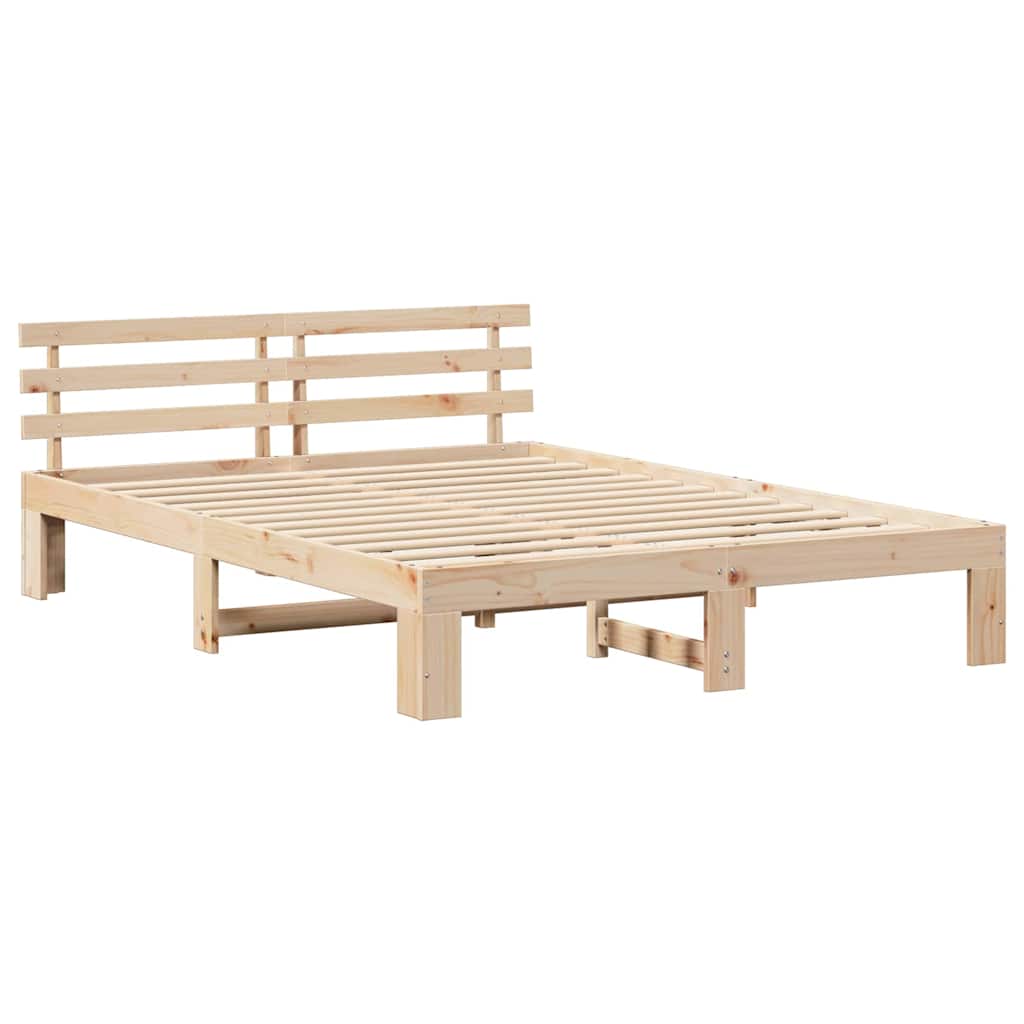 Sengestel Naturfarvet 140 x 200 cm Massiv fyrretræ