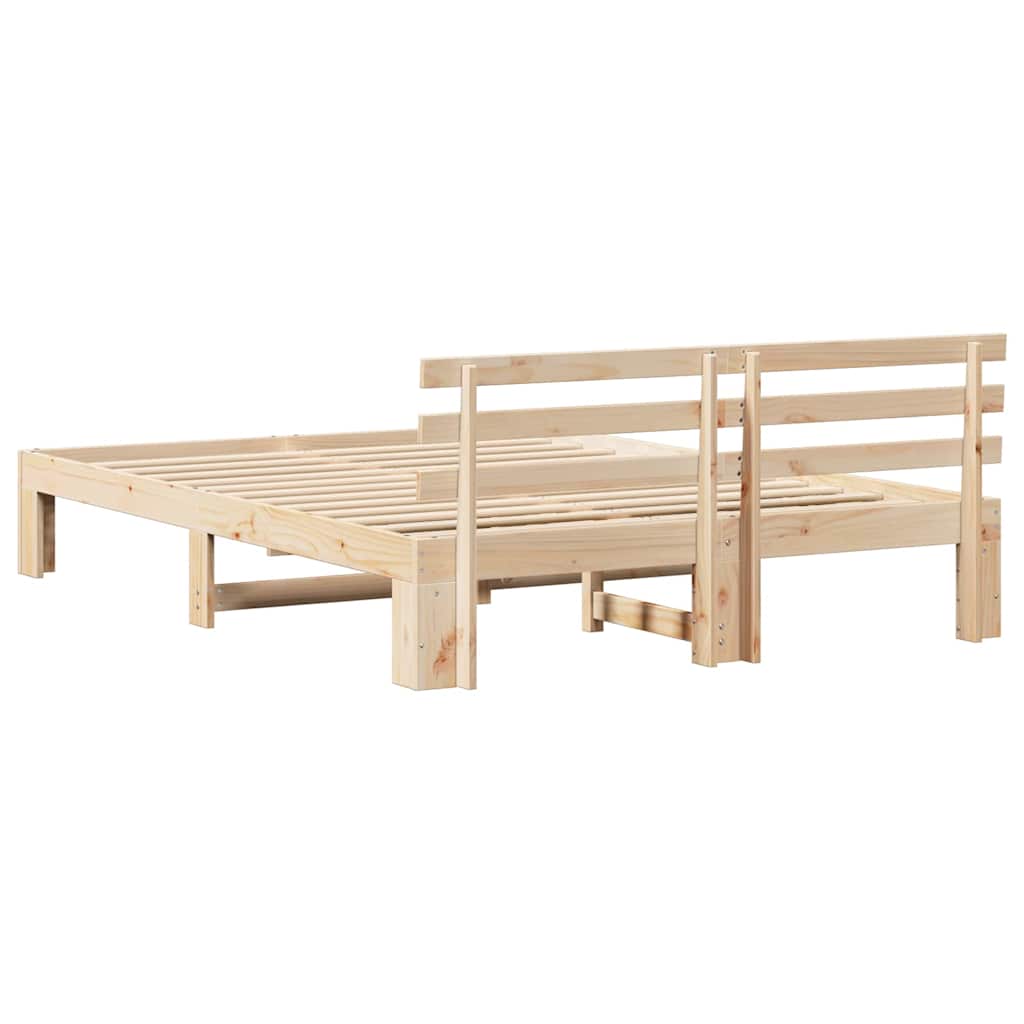 Sengestel Naturfarvet 140 x 200 cm Massiv fyrretræ