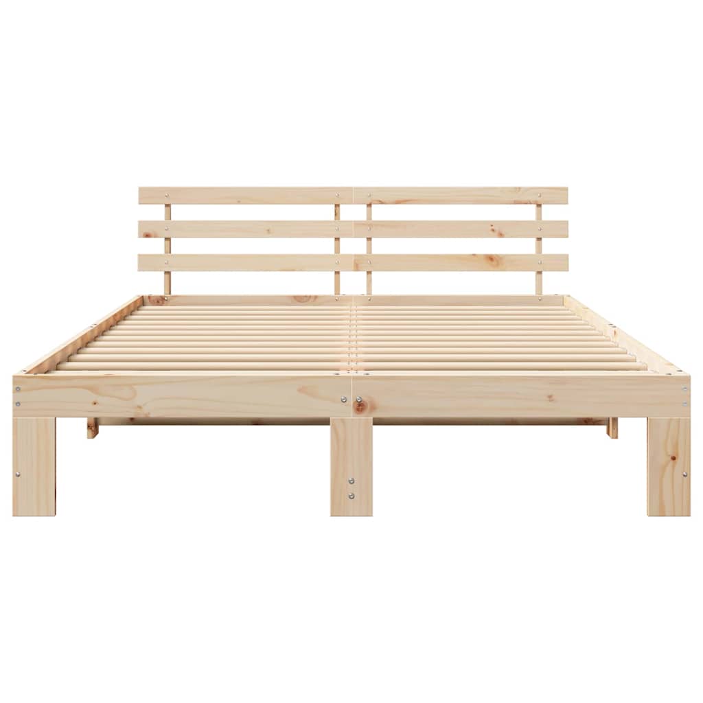 Sengestel Naturfarvet 140 x 200 cm Massiv fyrretræ