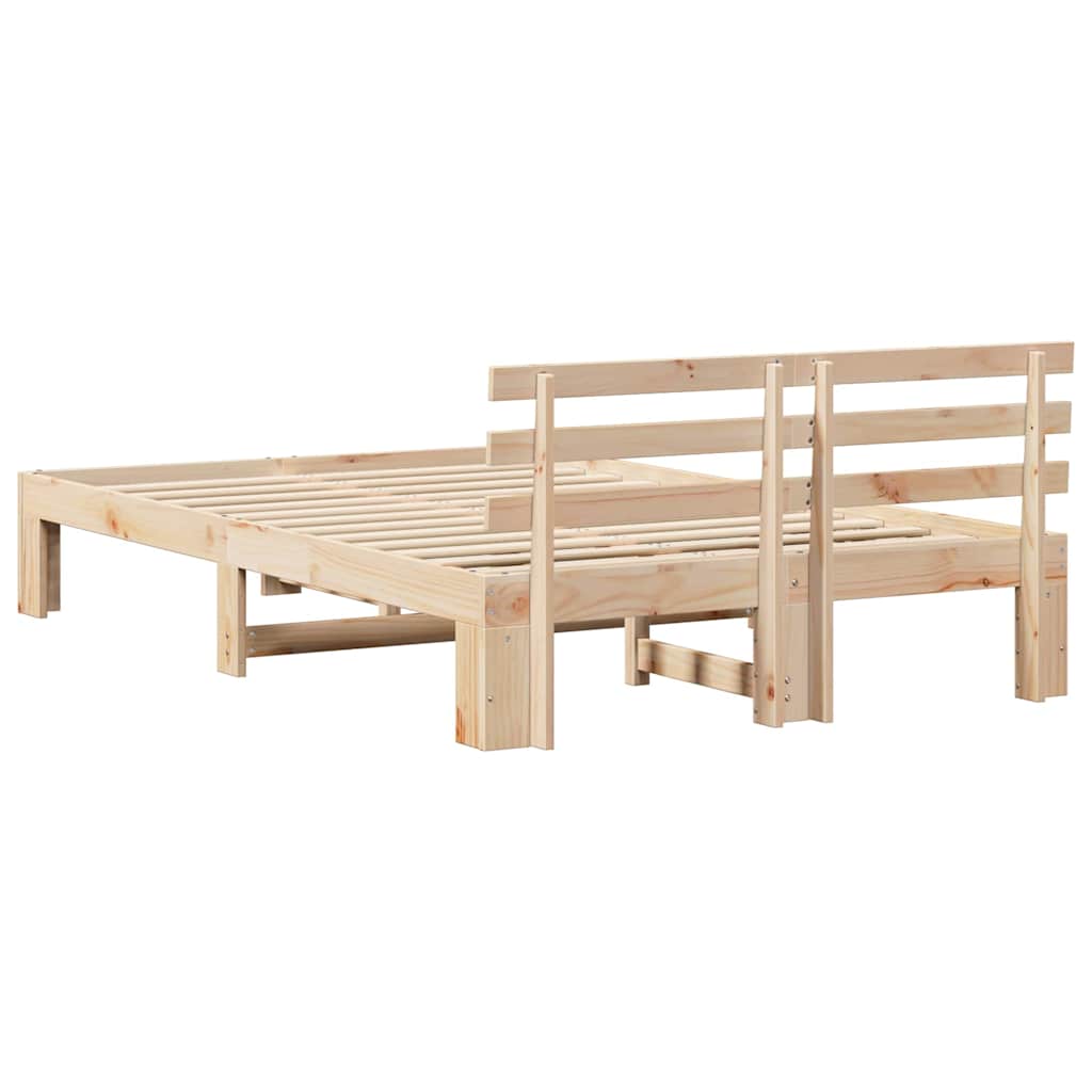 Sengestel Naturfarvet 135 x 190 cm Massiv fyrretræ