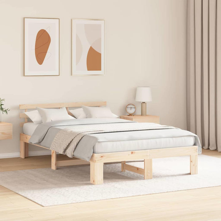 Sengestel Naturfarvet 120 x 190 cm Massiv fyrretræ