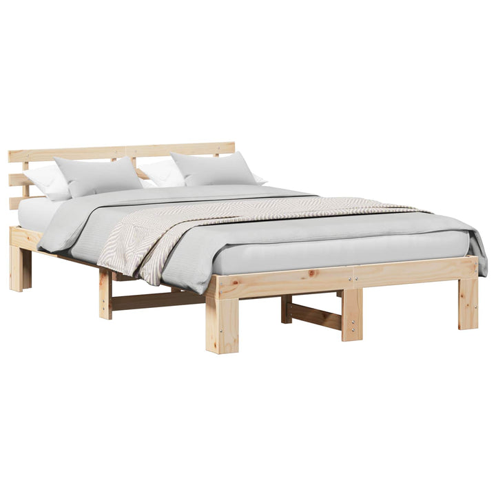 Sengestel Naturfarvet 120 x 190 cm Massiv fyrretræ