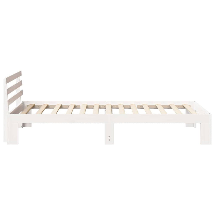 Sengestel med hovedgærde Hvid 100 x 200 cm Massiv fyrretræ