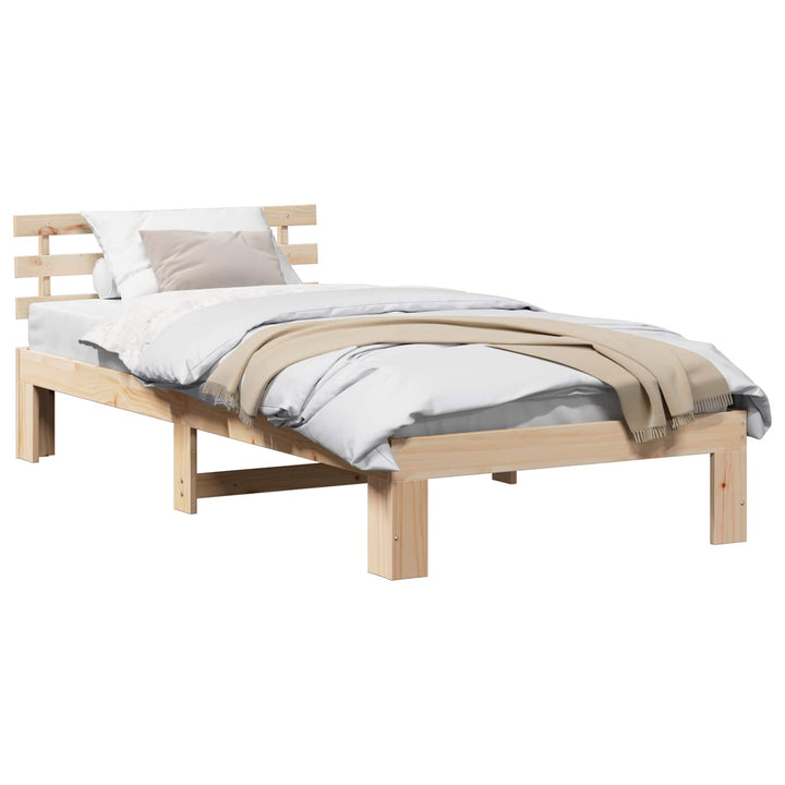 Sengestel Naturfarvet 90 x 200 cm Massiv fyrretræ
