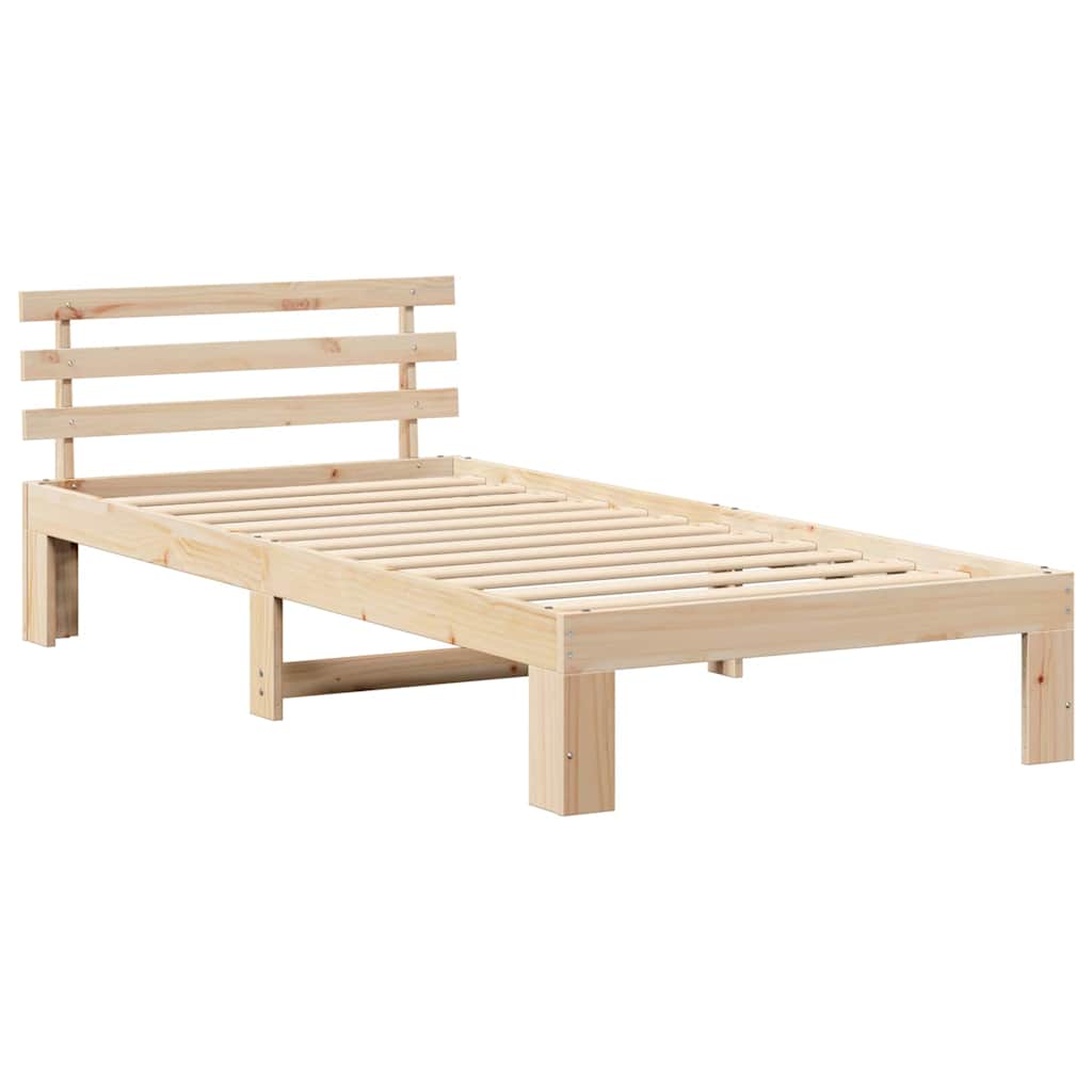 Sengestel Naturfarvet 90 x 200 cm Massiv fyrretræ