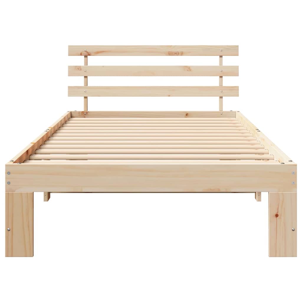 Sengestel Naturfarvet 90 x 200 cm Massiv fyrretræ