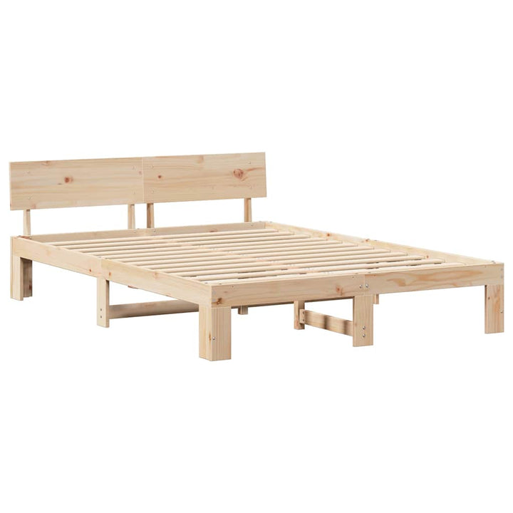 Sengestel Naturfarvet 160 x 200 cm Massiv fyrretræ
